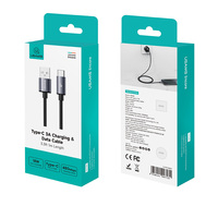 Kabel Pengisi Daya USAMS Terbaru Ready Stock Al-Alloy Tipe C 3A Fast Charger Kabel Usb C untuk Samsung Huawei iPhone