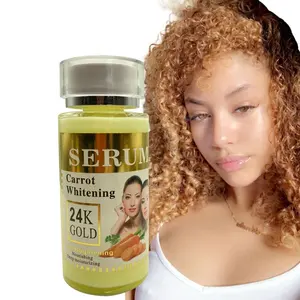 OEM 24K Gold Carrot Whitening Deep Moisturizing Reduce Dark Spots Anti-Aging Wrinkles Rejuvenate Serum for Black Skin Supplier
