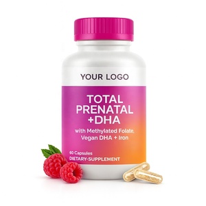 Complément alimentaire de vitamines prénatales certifié GMP avec folate méthylé, DHA végétalien et fer pour femmes, 60 capsules - Product Image 1