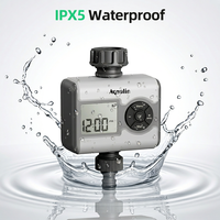 Programmateur d'arrosage automatique à piles, 3 programmes, vanne à boisseau sphérique, contrôleur d'irrigation avec port pour capteur de pluie, minuterie de jardin extérieure