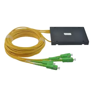 2.0 Mm ABS Modul Serat Optik Plc Kotak 1X4 Optical Splitter dengan SC/APC Konektor