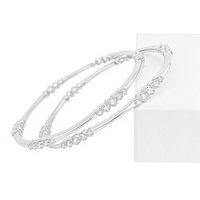 Bracelet jonc de luxe fait main en argent 925 plaqué argent pour femme, design géométrique minimaliste pour usage quotidien, serti de pierres taillées brillantes