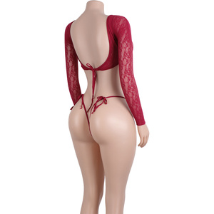 Combinaison deux pièces pour femme avec manches, découpes et bretelles brillantes, pour la danse en club, la performance, la pole dance et la danse exotique, vente en gros - Product Image 6