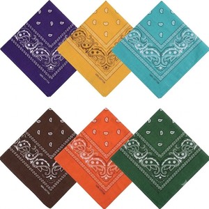Pañuelo Bandana Cuadrado de Algodón con Estampado Paisley Multicolor, para el Cuello, Informal, para las Cuatro Estaciones - Product Image 1