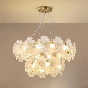 Lustre de plafond moderne nordique de luxe, luminaire suspendu pour intérieur, salon, salle à manger, design floral, <span class=keywords><strong>pissenlit</strong></span>, lampe suspendue en verre - Product Image 5