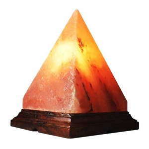 Pyramide rose clair de qualité supérieure avec film rétractable Lampe pyramidale au sel blanc de l'Himalaya-Sian Enterprises - Product Image 6