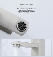 Mitigeur de salle de bain moderne chaud/froid en acier inoxydable noir CE à montage sur plan, monocommande, avec capteur tactile et cartouche céramique