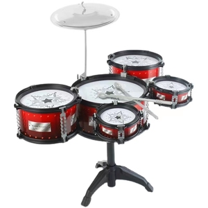 Set di Batteria Jazz <span class=keywords><strong>per</strong></span> <span class=keywords><strong>Bambini</strong></span>, 5 Tamburi, Versione Classica Avanzata, Strumenti Musicali Educativi in Plastica Nera - Product Image 3