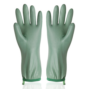 Gants de lavage de la vaisselle pour la maison, épais, imperméables, en latex, doublés de polaire, pour le nettoyage de la cuisine - Product Image 4