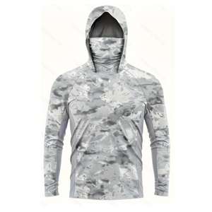 Vêtements de pêche personnalisés à séchage rapide anti-UV, t-shirts à manches longues pour hommes, polyester UPF50, protection solaire, chemises de pêche performantes - Product Image 3