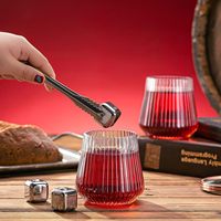 Gobelet en plastique PET rayé de 12 oz, transparent, pour vin rouge, résistant aux chutes et aux dommages, en forme d'œuf