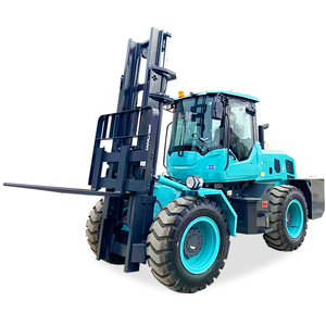 Carretilla elevadora diésel todoterreno agrícola de 4 ruedas 2 WD de alta calidad, carretilla elevadora para terreno áspero de 4 toneladas y 5 toneladas con neumático sólido - Product Image 1