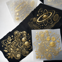 Autocollant personnalisé en or à transfert thermique DTF, film PET thermocollant, motifs variés, échantillon gratuit, expédition rapide, pour chapeau