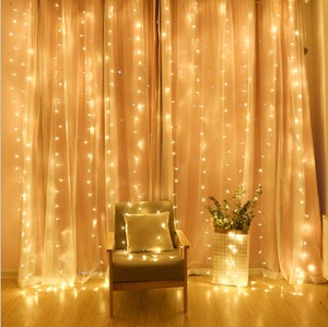 Guirnalda de luces centelleantes para cortina, 3*3m, 300 LED para boda, fiesta, hogar, jardín, dormitorio, decoración interior al aire libre - Product Image 4