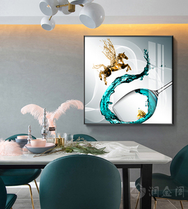 Décoration de restaurant minimaliste moderne, lumière de luxe, mode, verre à vin unique, peinture murale créative, salle à manger, art mural - Product Image 3