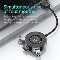 Hub USB 2.0 4 ports 480 Mbps, adaptateur multiport avec entrée d'alimentation Micro USB pour ordinateur portable, disque dur, souris, clavier OEM