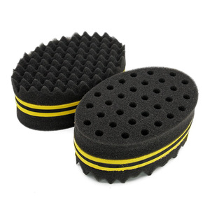 Esponjas de barbero para <span class=keywords><strong>hombre</strong></span>, bobina rizada, cepillo de pelo negro, esponja ondulada, herramienta de barbero, bobinas de estilo Afro - Product Image 4
