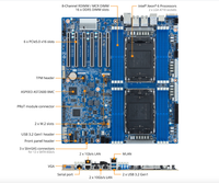 Carte mère de serveur MS74-HB0 E-ATX, double processeur Intel Xeon 6700/6500 LGA4710, 350W TDP, 16xDDR5, 8 canaux PCIe5.0 x16, 2x10GbE+2x1GbE
