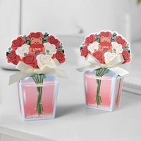 Boîte cadeau personnalisée en papier kraft réutilisable en forme de tulipe 3D avec nœud, 5,5x4x6,8cm, 10 pièces, pour bougies, Saint-Valentin, mariage, cadeau romantique