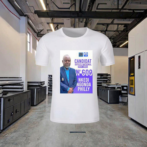 T-shirts personnalisés en polyester blanc pour hommes, avec étiquette personnalisée et motif 3D, pour promotions électorales et t-shirts d'équipe (vente en gros) - Product Image 2