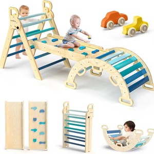 Juego de Triángulos Pikler de Madera Inspirado en Montessori para Niños, Estructura de Escalada para Gimnasio <span class=keywords><strong>Infantil</strong></span> y Jardín de Niños - Product Image 2