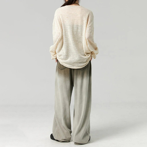 <span class=keywords><strong>Pantalones</strong></span> Vaqueros Anchos de Mezclilla AOXI Higtstreet, Estilo Baggy, Desteñidos al Sol, Extremadamente Blanqueados, <span class=keywords><strong>Pantalones</strong></span> Anchos de Pierna Ancha <span class=keywords><strong>para</strong></span> Mujer - Product Image 2