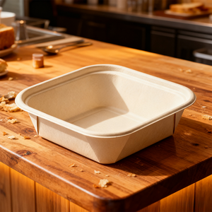 Efficient <strong>Square</strong> Thickened Food-Grade Compostable Freezer-Safe Disposable Takeaway Meal Packaging Paper Box - Product Image 1