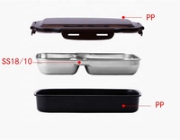 Boîte à lunch isotherme en acier inoxydable à 3 compartiments, chauffable, avec sac thermique, étanche, compartimentée, vente en gros OEM