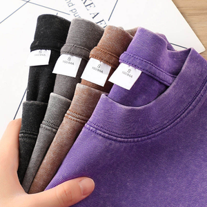 T-shirt décontracté surdimensionné pour homme, qualité luxe personnalisée, 230 g, nouveau design, 100 % coton, lavage à l'acide, blanc basique, unisexe - Product Image 4