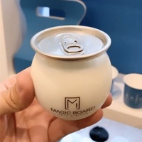 Petites bouteilles sphériques transparentes en PET, canettes en plastique pour thé Boba avec couvercles faciles à ouvrir, couvercles en aluminium, canettes de bière, gobelets pour enfants