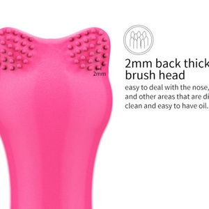 Mini Silicone Facial Cleansing Brush Vibration Face Scrubber Deep Cleansing Cat-ear-shaped Cleaning Brushes - Product Image 5