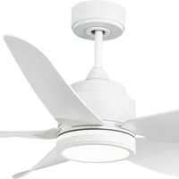 Ventilateur de plafond avec lumière, design moderne de haute qualité, 52 pouces, 5 pales en plastique ABS, moteur DC, avec télécommande