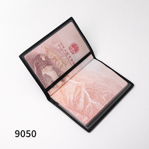 Porte-passeport en cuir véritable Pebble, ensemble d'identification en cuir de vache, housse de protection simple sans fermeture, doublure en polyester - Product Image 2