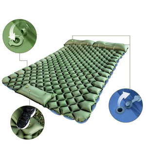 Double Inflatable Cushion <b>Bed</b> 40D Nylon Composite TPU Foot Pump <b>Portable</b> Outdoor Camping - Product Image 2