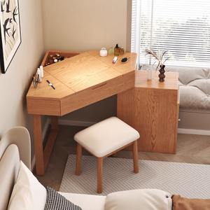 Armoire d'angle moderne simple et nordique éclairée miroir de commode en bois massif grain de bois de frêne pour <span class=keywords><strong>petit</strong></span> appartement <span class=keywords><strong>chambre</strong></span> salon - Product Image 2