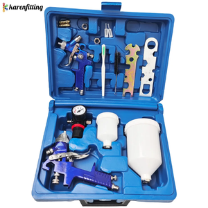 Ensemble de pulvérisateurs de peinture H827 H2000, technologie HVLP, buses de 1,4 mm et 0,8 mm, kit de pistolet à air comprimé avec manomètre pour meubles - Product Image 3