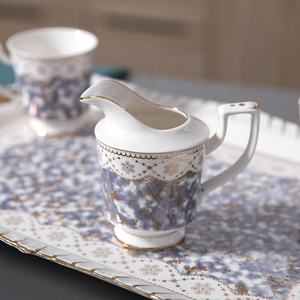 Ensemble de café en céramique blanc et violet de style occidental pour le thé de l'après-midi, à prix bas et très vendu - Product Image 4