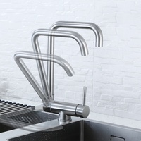 304 acier inoxydable brossé évier mélangeur fenêtre intérieure pliant 360 Rotation bain cuisine évier robinet