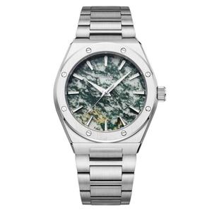 Reloj de Cuarzo de Acero Inoxidable OEM ODM con Logotipo Personalizado, Reloj de Pulsera de Alta Calidad con Esfera de Piedra Natural Especial, Reloj Luminoso para Hombre - Product Image 3