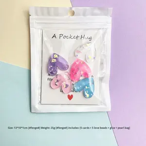 การ์ดอวยพรรูปหัวใจหลากสีสัน <span class=keywords><strong>ซี</strong></span>รีส์ GF Pocket Hug ของขวัญตกแต่งรูปหัวใจ สัญลักษณ์แห่งความรัก สำหรับวันวาเลนไทน์ การ์ดให้กำลังใจ - Product Image 6