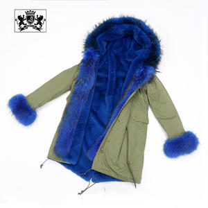 Parka en fourrure véritable Janefur à <span class=keywords><strong>prix</strong></span> d'usine, avec capuche verte et garniture en fourrure de raton laveur naturelle, pour femme, longue ou courte, idéale pour l'hiver - Product Image 5