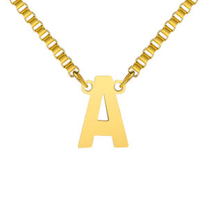 Collar de cadena de caja de acero inoxidable para mujer con colgante de 26 letras de <span class=keywords><strong>A</strong></span> <span class=keywords><strong>a</strong></span> Z, adorno de moda, regalos de bodas - Product Image 6