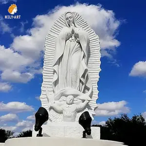 Estatuas religiosas de tamaño real para decoración de Iglesia, figura clásica de mármol, escultura de Nuestra Señora de Guadalupe