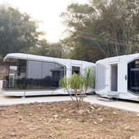 Maison capsule spatiale, maison mobile de luxe, maison capsule préfabriquée en acier, design moderne pour hôtel, villa, centre commercial