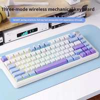 Hot Swappable Custom 75% USB-C Wireless Mechanical Gaming Keyboard Programmable RGB Backlit Mode PBT Anti-Ghosting Key Knob Pink