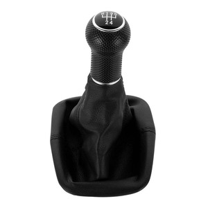 Black Leather Gear <b>Shift</b> <b>Knob</b> Cover For Volkswagen Golf 4 Manual Transmission Ergonomic Design - Product Image 4