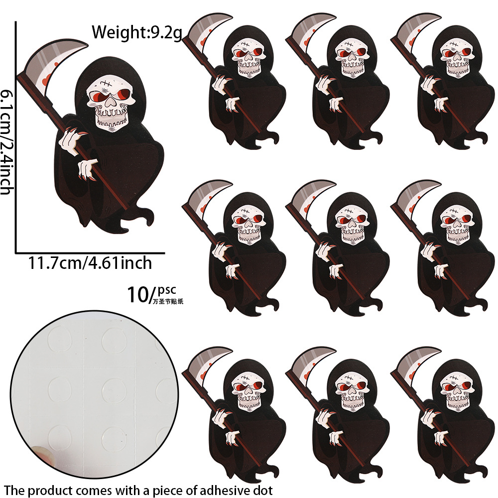 Pegatina del Dios de la Muerte Esqueleto (10 piezas por paquete)
