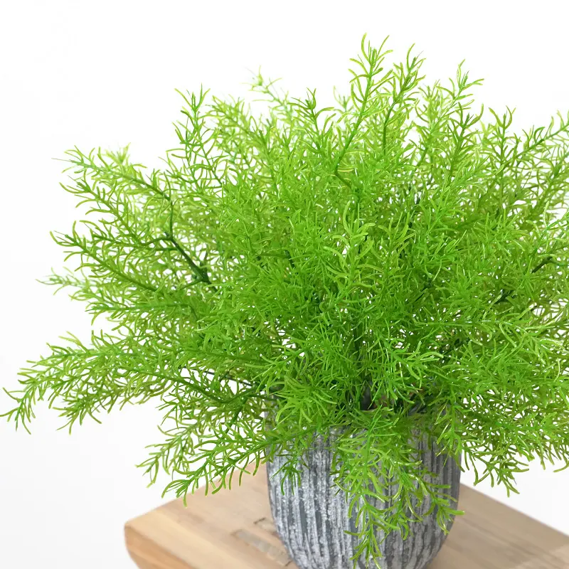 YTMD01 real touch simulated faux plastic green plant artificial asparagus fern stems for home wedding office table wall decor
