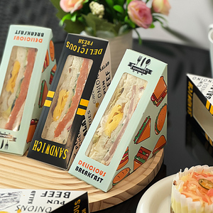 Caja de papel Kraft desechable personalizada para desayuno, envoltura de sándwich, Rectangular hamburguesa, sushi, embalaje de alimentos, compensación para azúcar - Product Image 2
