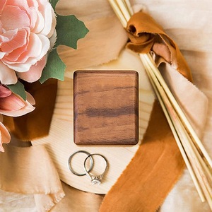 Walnut Wood Jewelry <b>Box</b> Rectangle <b>Vintage</b> Style With Flip Lid For Home Storage - Product Image 3